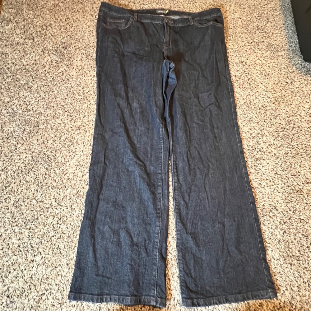 Venezia Womens Dark Wash Stretch Bootcut Jeans Plus‎ Size 5 Average Indigo Denim